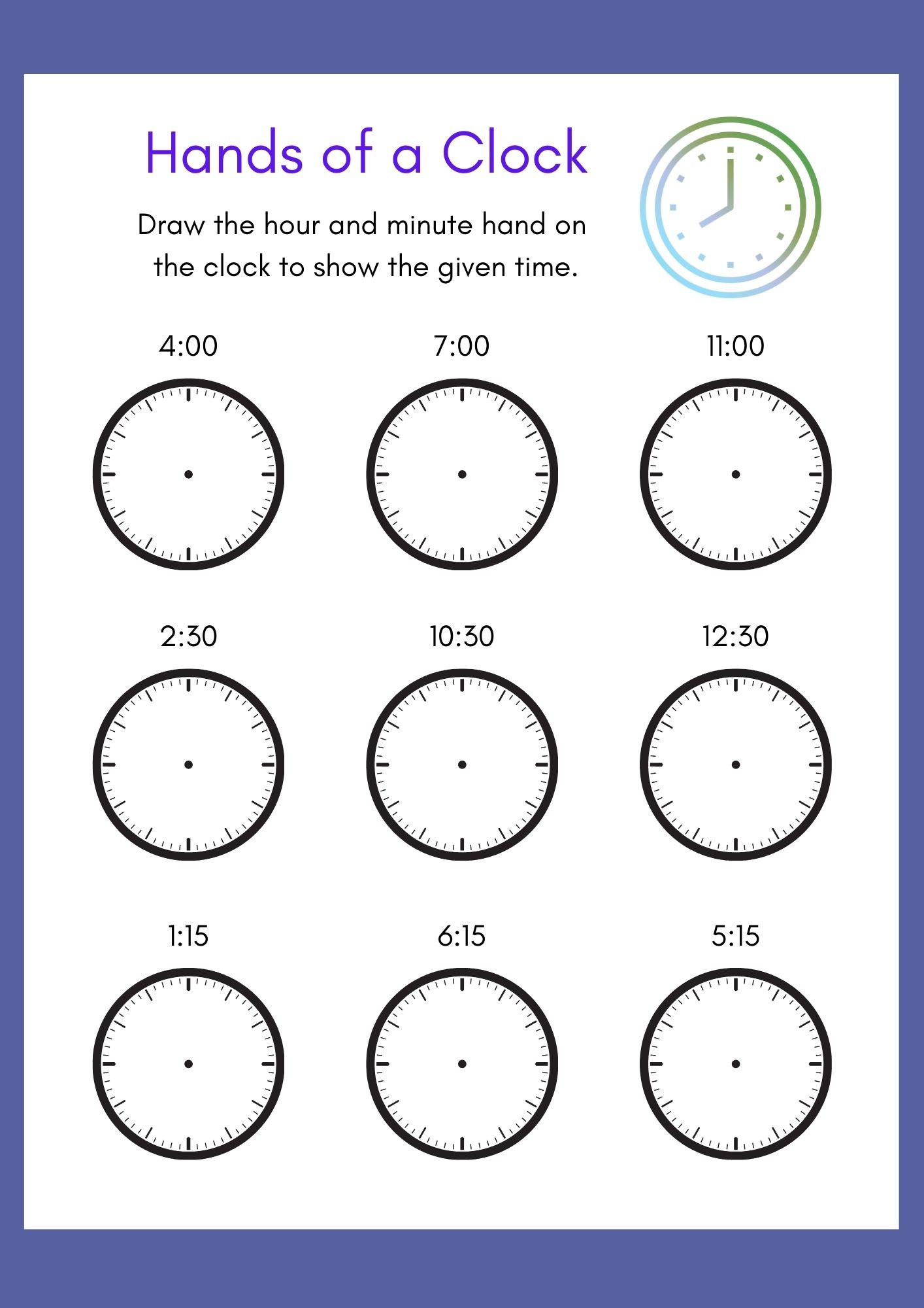 Clock : Draw the hands